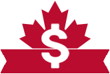 dollar sign on maple leaf icon