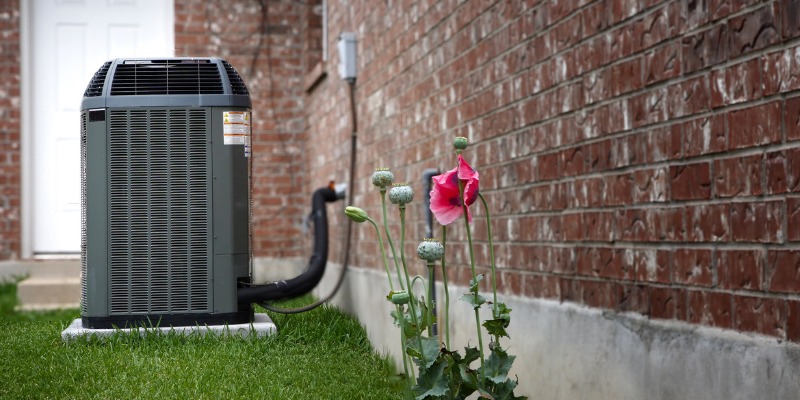 AC unit with flowers 