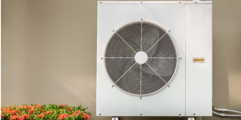 Heat pump on wall 