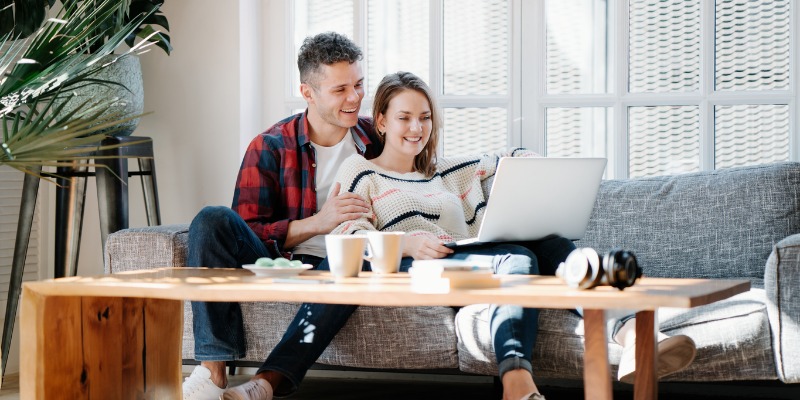 Couple sitting together