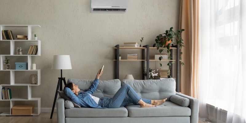 Women relaxing on couch