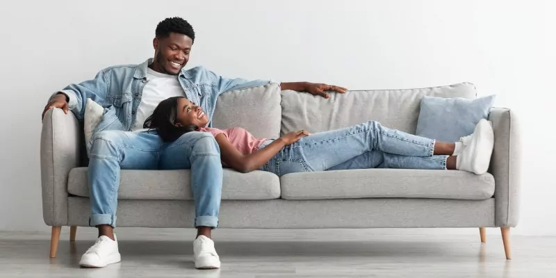 Couple sitting on couch