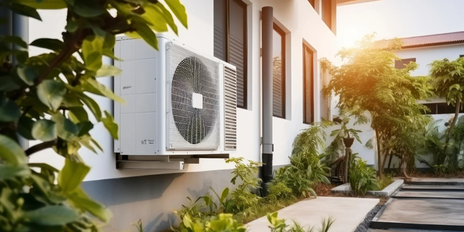 Heat Pump Hanging against white wall - Heat Pump Affordability: 2024 Rebate Programs for Ontario Homeowners