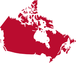 Canada map showing heating & air conditioning services
